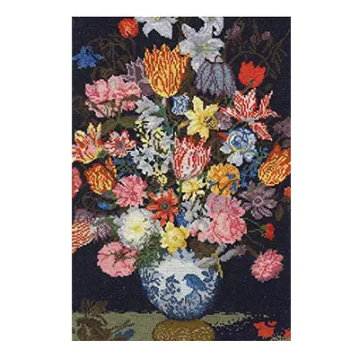 Cross Stitch Kit - Bosschaert - Still Life of Flowers, Includes Aida pts/cm, Stranded Cotton Thr