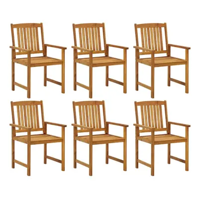 vidaXL 6x Solid Acacia Wood Garden Chairs Outdoor Seating Backyard Terrace