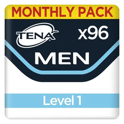 TENA Men Absorbent Protector, Level 1, for Light Bladder Weakness, Monthly Pack of Incontinence 