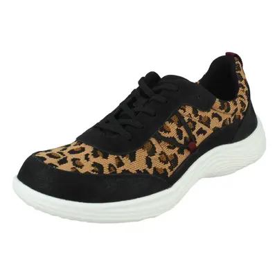 (Animal Print, UK 6.5) Ladies Clarks Casual Lace Up Trainers Lulu Walk