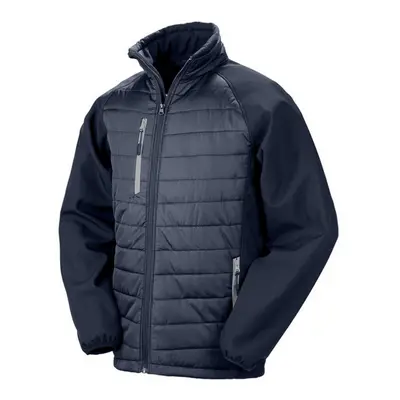 (3XL, Navy/Grey) Result Unisex Adult Compass Softshell Padded Jacket