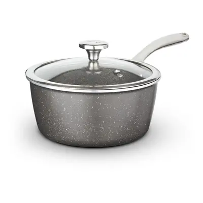 Tower Cerastone Pro 18cm Forged Aluminium Saucepan with Tempered Glass Lid, Non-Stick Coating, G