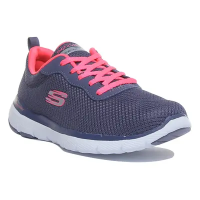 (UK 5) Skechers Womens Flex Appeal 3.0 First Night Trainers (Slate / Pink)