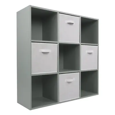 (4 White Drawers) Charles Jacobs Grey Cube Open Book Shelf Storage