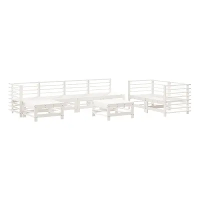 vidaXL Garden Lounge Set Outdoor Modular Sofa Piece White Solid Wood Pine