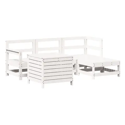 vidaXL Garden Sofa Set Piece Outdoor Sofa Corner Sofa White Solid Wood Pine