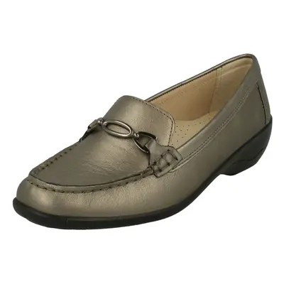 (UK 4, Pewter) Ladies Padders Wide Fitting Moccasins Ellen - EE Fit