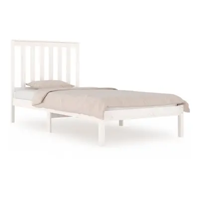 (white, x cm) vidaXL Solid Wood Pine Bed Frame Wooden Bedstead Bed Base Multi Colours/Sizes