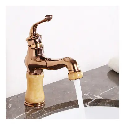 Copper Retro Antique Bathroom Basin Pull Out Faucet Down Sprayer Single Hole Hot Cold Mixer Tap 