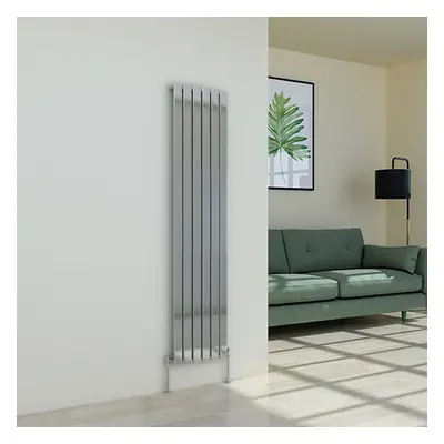 (1600 x 410mm Single, Chrome) Flat Panel Designer Radiator