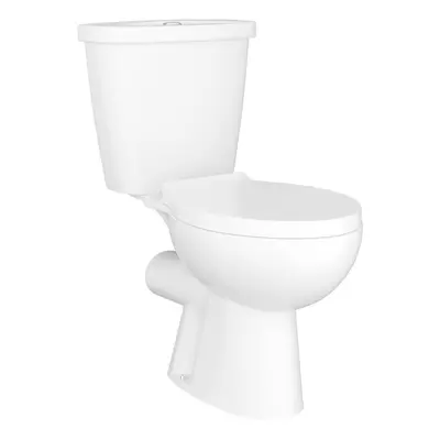 NRG White Ceramic Close Coupled WC Modern Toilet with Soft Close Seat