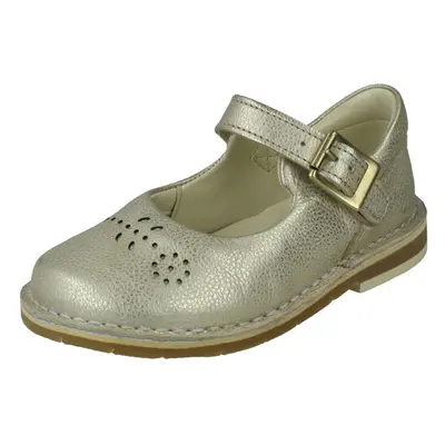 (Gold, UK Child) Girls Clarks Mary Jane Shoes Comet Play