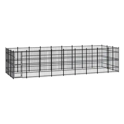 vidaXL Outdoor Dog Kennel Steel Outdoor Puppy Enclosure Dog Pet Supply Cage