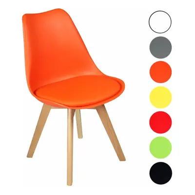 (Orange) x Charles Jacobs Dining Chairs Beech Wood Legs Tulip Design Furniture Set