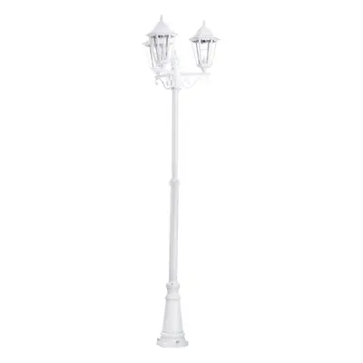 IP44 Outdoor Bollard Light White Aluminium Lantern Arm 60W E27 Tall Lamp Post