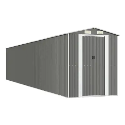 (192 x x cm (L x W x H)) vidaXL Garden Shed Galvanised Steel Outdoor Tool Storage Patio Lawn Too