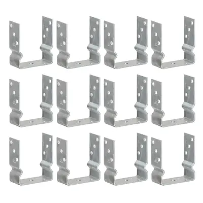 (12 x x cm) vidaXL Fence Anchors Garden Ground Anchor Post Bracket Silver Galvanised Steel