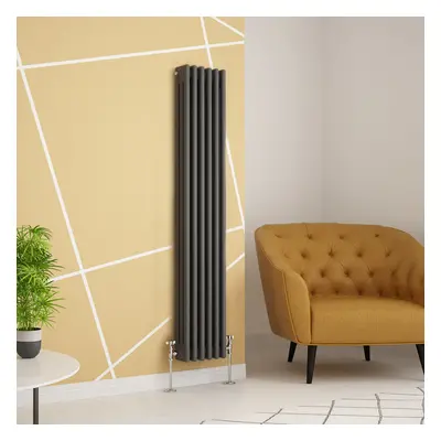 (1500 x 290mm Triple, Anthracite) PlumbGalaxy Traditional-Style Cast Iron Radiator