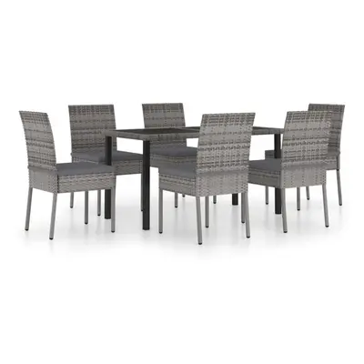 (grey, cm table length/ piece) vidaXL Outdoor Dining Set with Cushions 3/5/7/9 Piece Black/Grey 