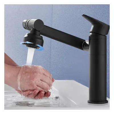 (Black, Short) Bathroom Kitchen Basin Faucet Mixer SinkTap Washbasin Single Lever With Hose