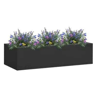 vidaXL Office Flower Box Anthracite Steel Garden Patio Plant Box Flower Pot