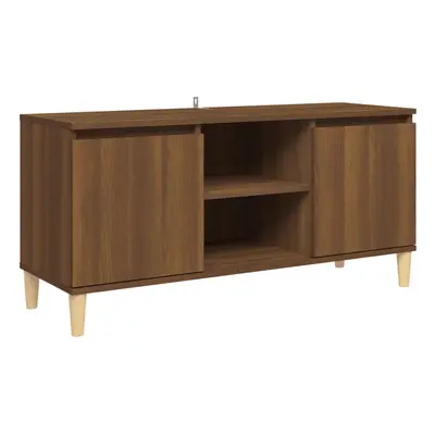 (brown oak) vidaXL Solid Wood TV Cabinet & Legs Sideboard TV Stand Unit Multi Colours