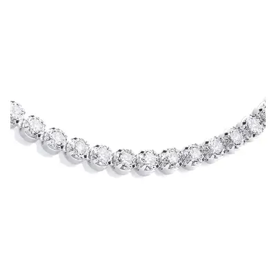 Jewelco London Ladies Sterling Silver Cubic Zirconia Claw Classic Line Tennis Bracelet 4mm - GVB