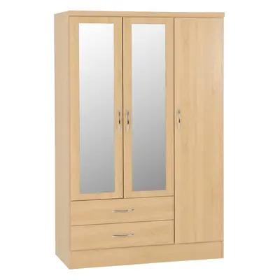 (3 Door Drawer Wardrobe) Nevada Bedroom Furniture Range - Sonoma Oak Effect