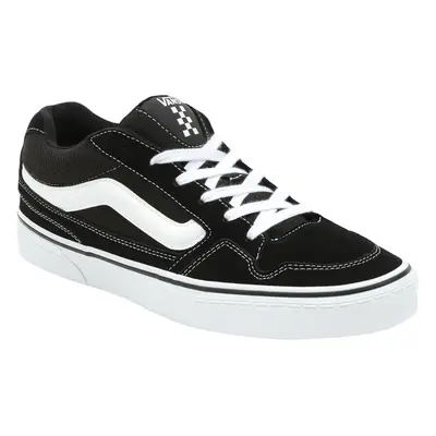 (8.5 UK, Black/White) Vans Mens Caldrone Low Rise Canvas Lace Up Trainers Sneakers Shoes - Black