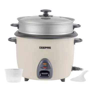 Geepas 2.2L Rice Cooker with Steamer 900W Steam Food & Vegetables