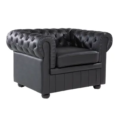 Armchair CHESTERFIELD Leather Black