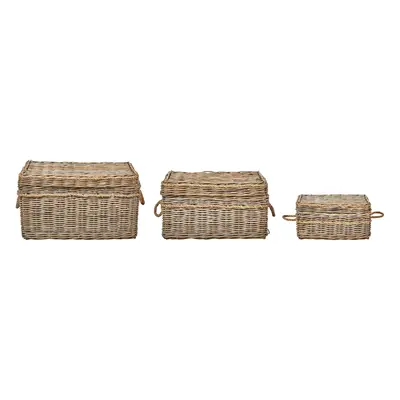 Set of Rattan Boxes Light GERASA