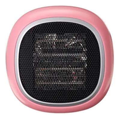 (Pink) Mini Wall Mounted Portable Electric Space Heater Fan Gear Desktop Warm Air Blower PTC Cer