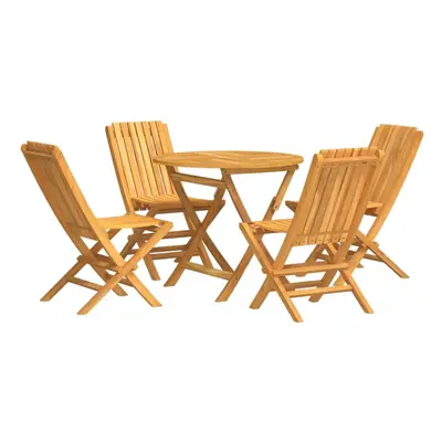 (round, without armrest) vidaXL Garden Dining Set Outdoor Table and Chairs Piece Solid Wood Teak