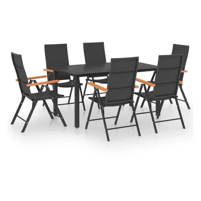 vidaXL Garden Dining Set Piece Black and Brown Outdoor Table and Chairs