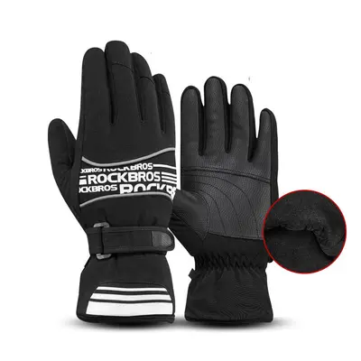 (Black, L) Degree Thermal Ski Gloves Waterproof Snowmobile Snowboard Glove Snow Men Female Snowb