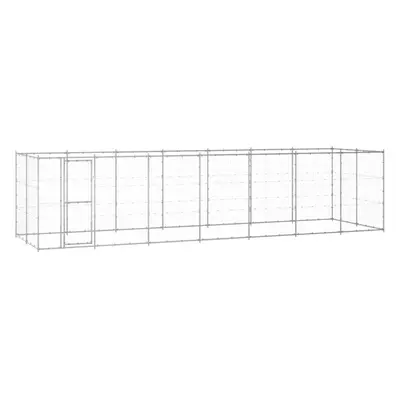 vidaXL Outdoor Dog Kennel Galvanised Steel 16.94 m? Puppy Enclosure Dog Cage