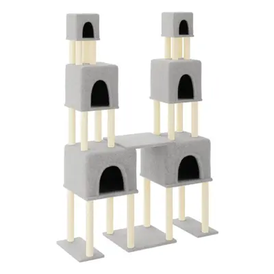 (light grey) vidaXL Cat Tree Cat Tower with Sisal Scratching Posts Activity Centre Cream