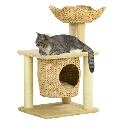 PawHut Cat Tree with Scratching Posts, Cat House, Bed, Washable Cushions