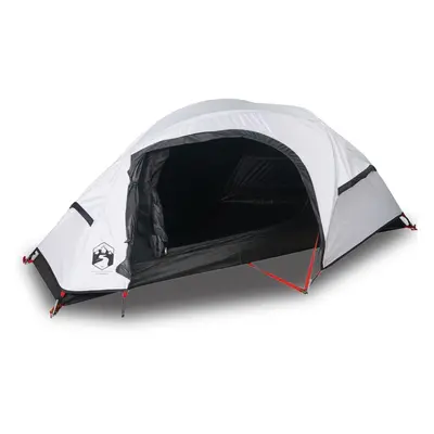 vidaXL Camping Tent Dome 1-Person Dome Tent White Blackout Fabric Waterproof