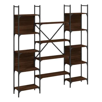 (brown oak, 155.5 x x 166.5 cm) vidaXL Bookshelf Bookcase Storage Cabinet Shelving Unit Rack Eng