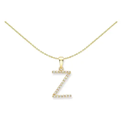 Jewelco London 18ct Yellow Gold Diamond Initial Charm Pendant Letter Z 9mm x 16mm - INNR0213-Z