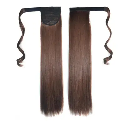 () Long Straight Ponytail Women's Synthetic Hair Chocolate Brown Hair Extensions