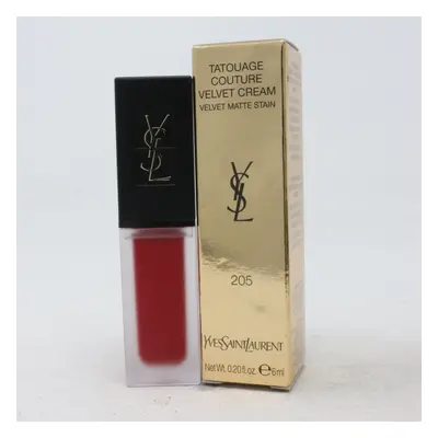 (205 Rouge Clique) Yves Saint Laurent Tatouage Couture Velvet Cream 0.20oz/6ml New With Box