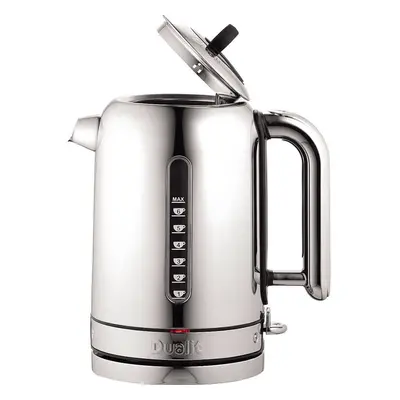 Dualit Classic Whisper Cordless Jug Kettle Polished Stainless Steel Black