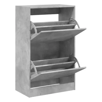 (concrete grey, x x 96.5 cm) vidaXL Shoe Cabinet with Flip-Drawers Shoe Storage Shelf Shoe Rack 