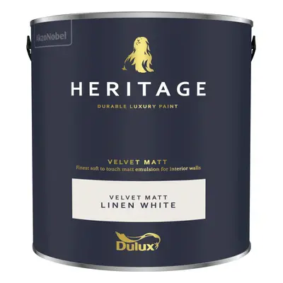 (Linen White) Dulux Heritage Velvet Matt 125ml Tester Pot