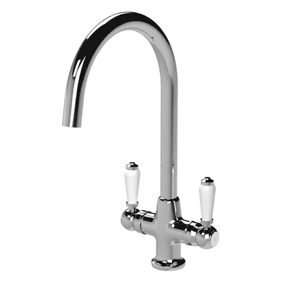 Traditional Cruciform Two Lever Handle Sink Mixer Tap - Chrome