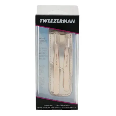 Rose Gold Petite Tweeze Set (1x Slant Tweezer 1x Point Tweezer) - 2pcs+bag