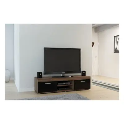 Birlea Edgeware Walnut & Black High Gloss Door Tv Unit